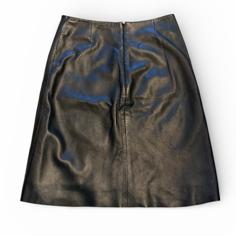 Jigsaw‎ Leather A-Line Skirt. Black, Size 8. Lined. Vintage. - Picture 6 of 8